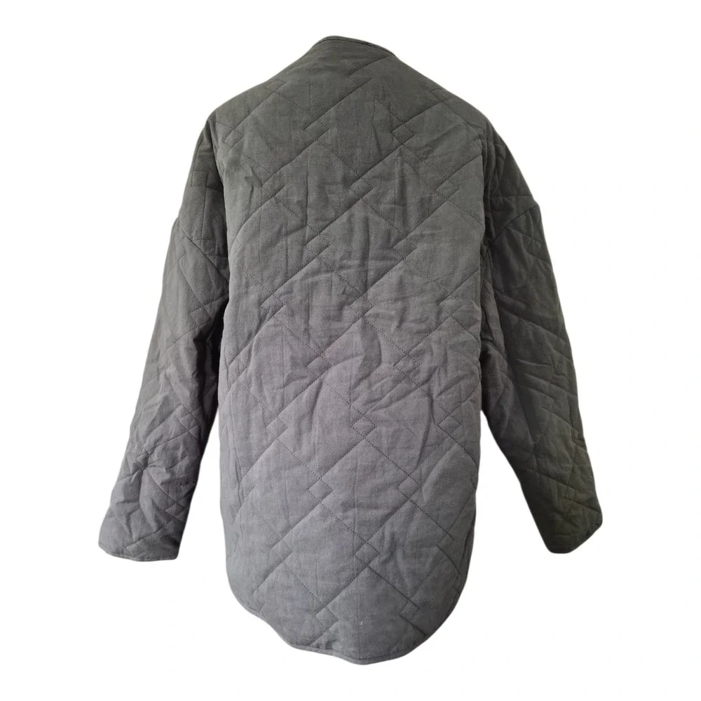 Wishlist Olive Green Quilted Jacket Cotton Lightweight Utility Coat S/M